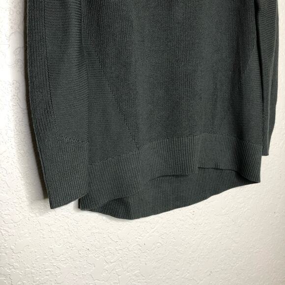 Athleta gray v neck chunky knit merino wool blend sweater tunic size Small - Picture 3 of 14